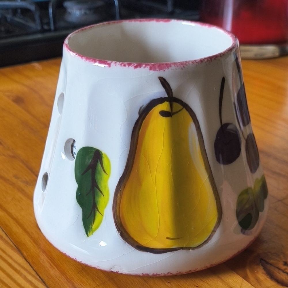 Vintage Candle Jar Lamp Hand-Painted Ceramic Vase Fruit Fairy Lamp